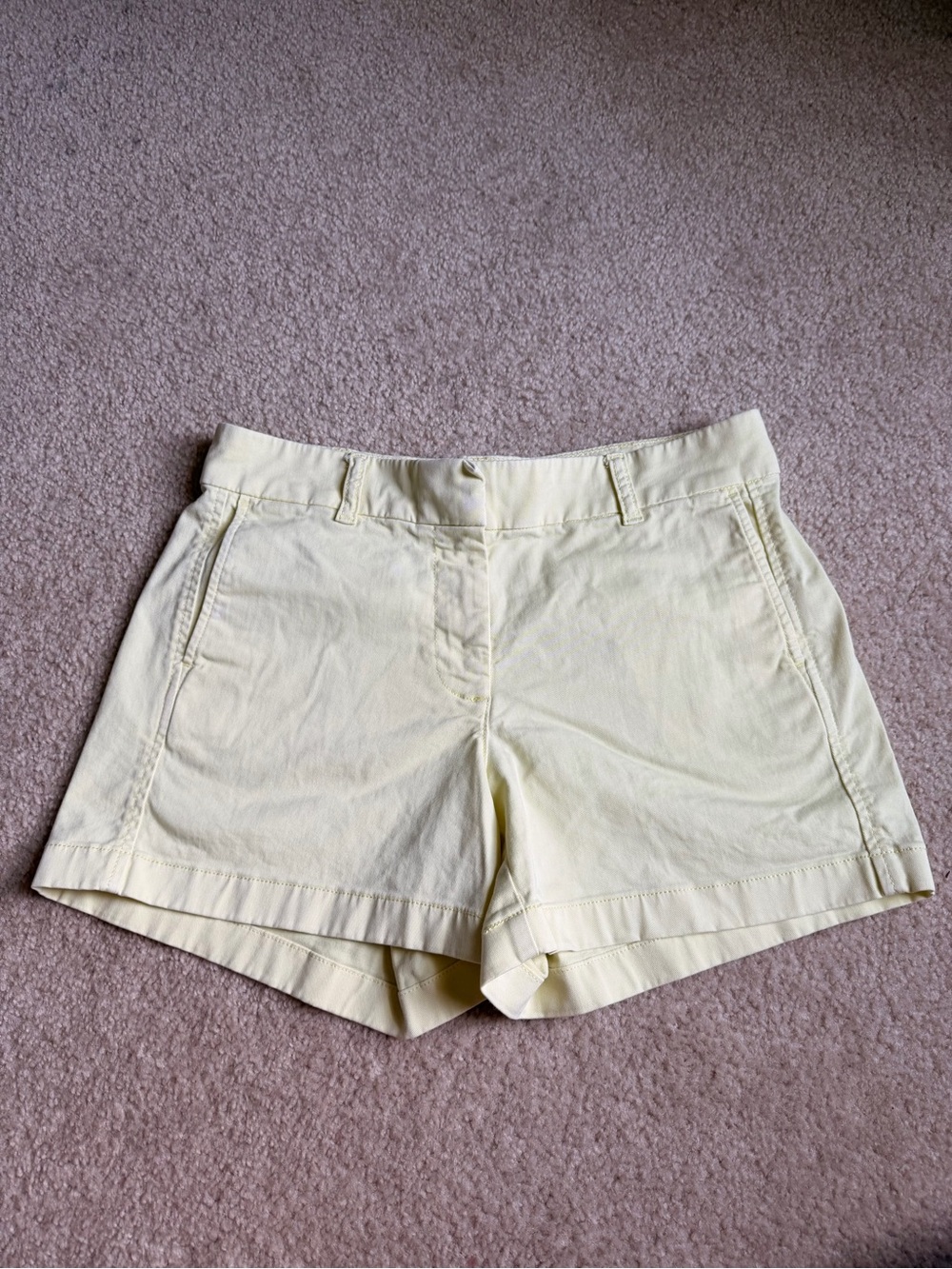J. Crew Butter Yellow Cotton Blend Bermuda Shorts